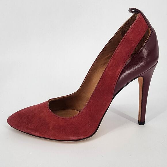 IRO Burgundy Suede/Leather Pumps Women's Size 37 (US 6.5) - Picture 2 of 15